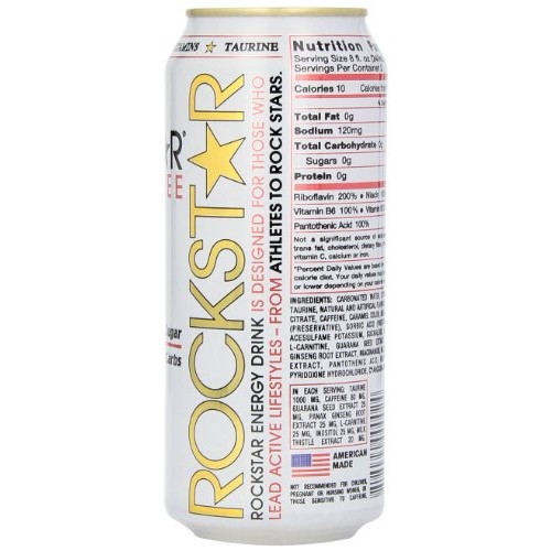 Rockstar Sugar Free Energy Drink, 16 Fl Oz Pack Of 24