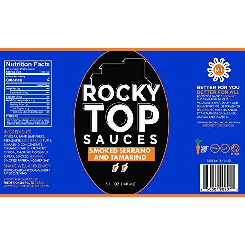 Rocky Top Smoked Serrano And Tamarind Hot Sauce | Fermented | No