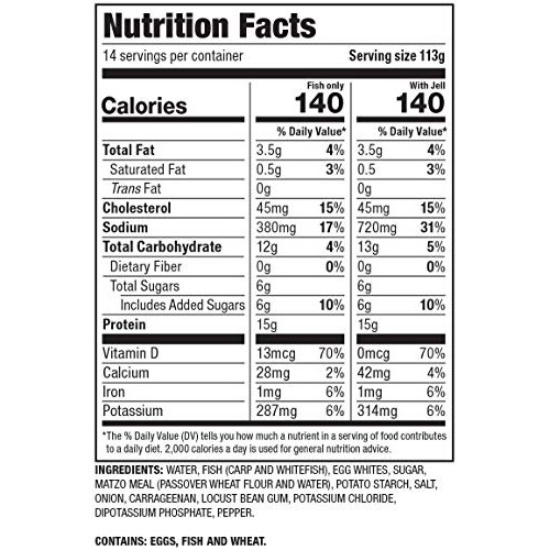 Rokeach Old Vienna Gefilte Fish 14 Count Bulk 6Lb 4Oz Can Deli