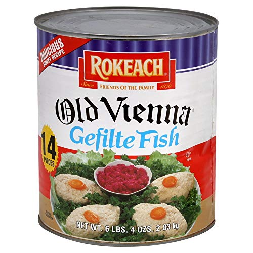 Rokeach Old Vienna Gefilte Fish 14 Count Bulk 6Lb 4Oz Can Deli