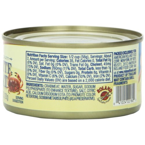 Roland Crab Meat, White, 6 Ounce Pack Of 6