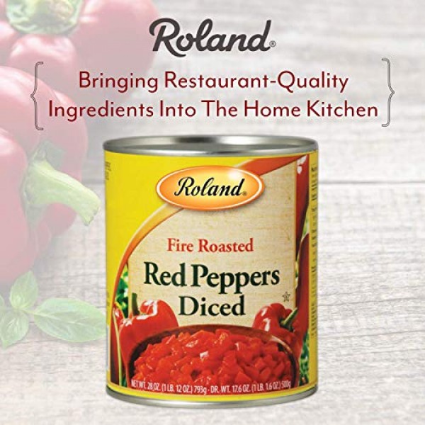 Roland Fire Roasted Peppers, Red Diced, 28 Ounce Pack Of 4