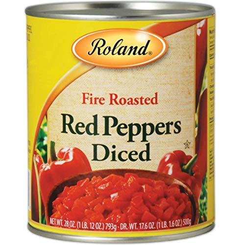 Roland Fire Roasted Peppers, Red Diced, 28 Ounce Pack Of 4