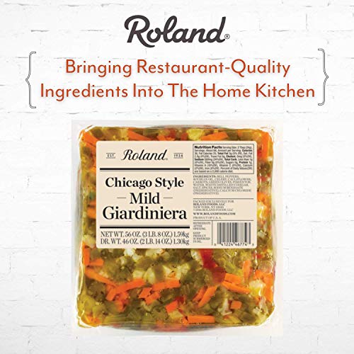 Roland Foods Chicago Style Mild Giardiniera, Italian Pepper Reli