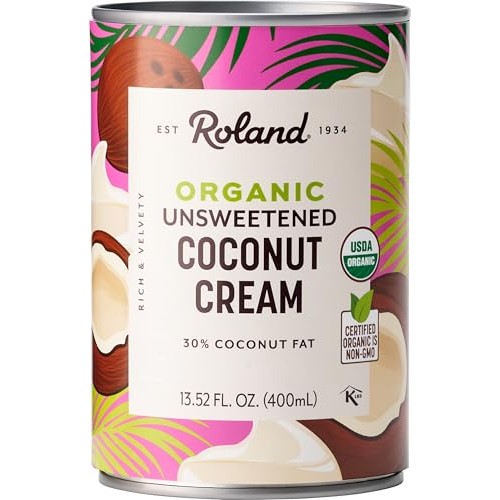 Roland Foods Organic Unsweetened Coconut Cream, 13.52 Ounce Can,...