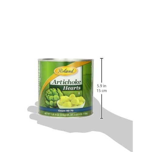 Roland Foods Whole Extra Small Artichoke Hearts, 60-70 Count, 5