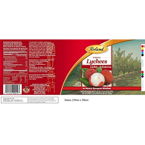 Roland Lychees, Whole In Heavy Syrup, 20 Ounce Pack Of 24