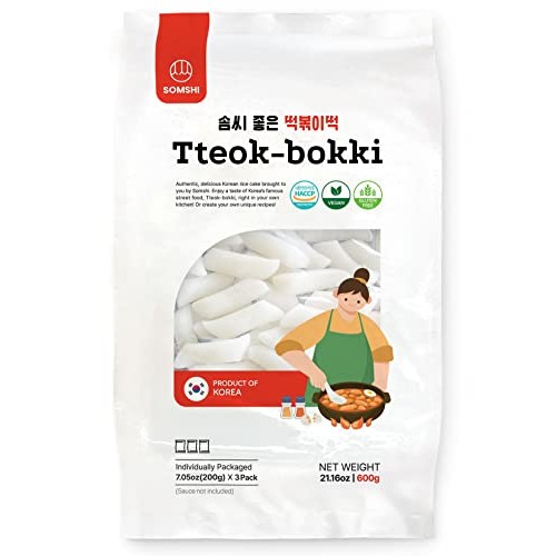 Korean Rice Cake Tteokbokki Stick, Vegan Non-GMO Gluten-Free Tte...