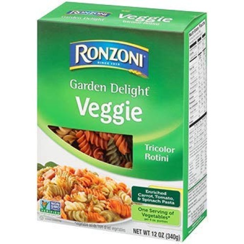 3 Boxes Ronzoni Garden Delight Veggie Tricolor Rotini; 12 Oz P