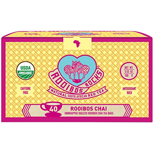 Rooibos Chai Tea Immune Support Teabags - 40 Organic Non Gmo Nat