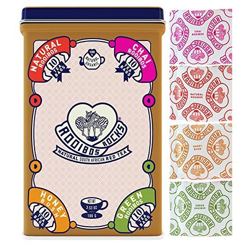 Rooibos Tea Immune Support Variety Tin - 40 Usda Organic Non Gmo