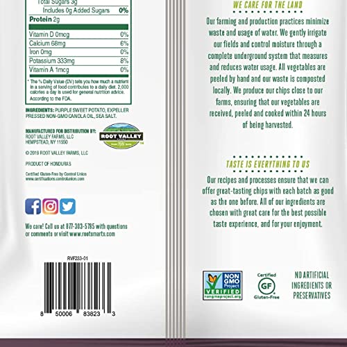 Root Smarts Purple Sweet Potato Vegetable Chips with the perfect...