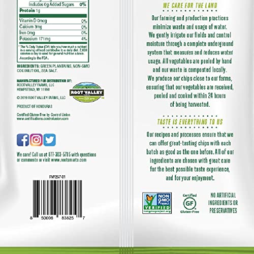 Root Smarts Tropical Green Plantain Vegetable Chips with the per...