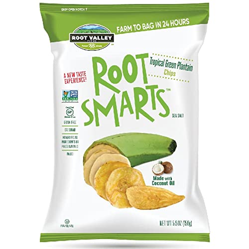 Root Smarts Tropical Green Plantain Vegetable Chips with the per...