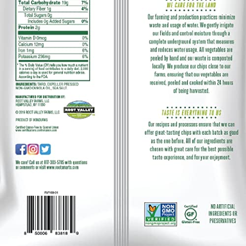 Root Smarts Tropical Taro Vegetable Chips with the perfect crunc...