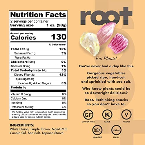 Root Foods Onion Chips, Natural Veggie Snack, Non-GMO Vegetable ...