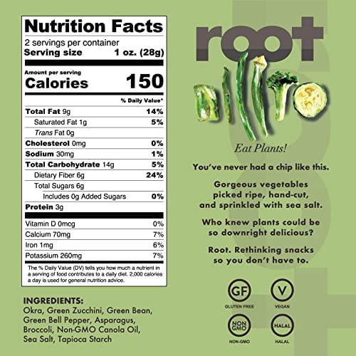 Root Foods SixMix Chips, Natural Veggie Snack, Non-GMO Vegetable...