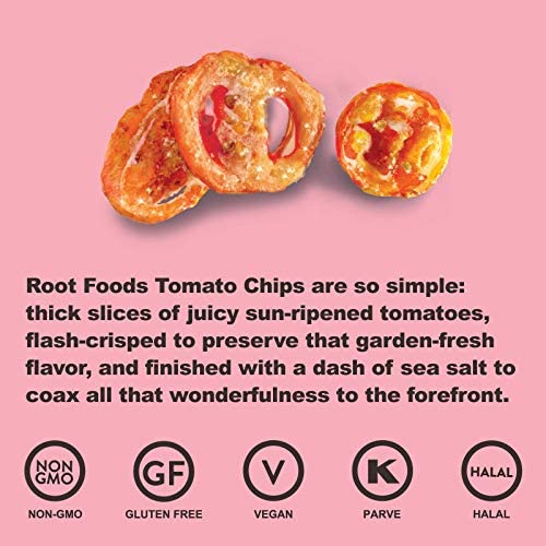 Root Foods Tomato Chips, Natural Veggie Snack, Non-GMO Vegetable...