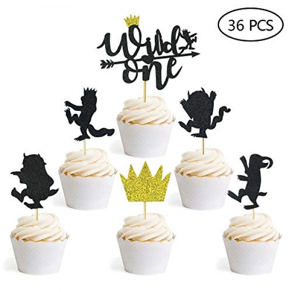 Where The Wild Things Are Inspired Cupcake Toppers Wild One Blac