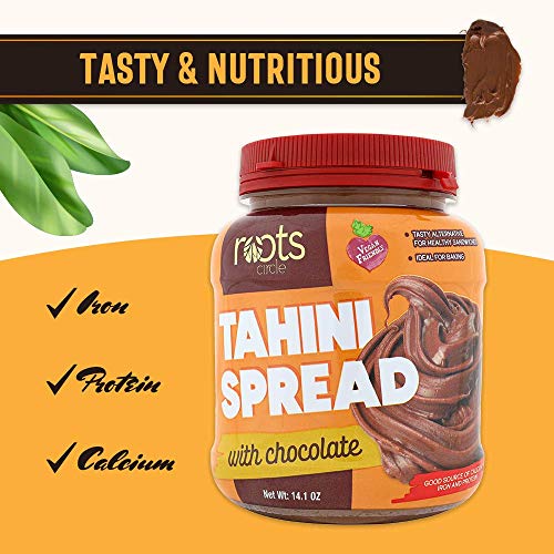 Roots Circle Chocolate Sesame Tahini Spread | Pack Of 2 [14Oz] J