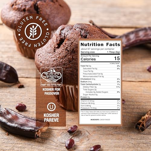 Roots Circle Premium Carob Powder Unsweetened, Kosher Bulk 14oz ...