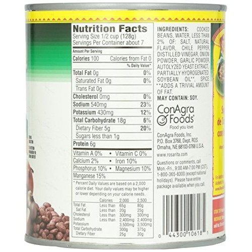 Rosarita No Fat Traditional Refried Beans, 30 Oz