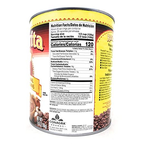 Rosarita Traditional Refried Beans 7Lb