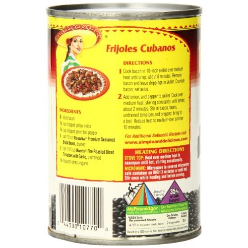 Rosarita Whole Black Beans, 15 Oz, 12 Pack