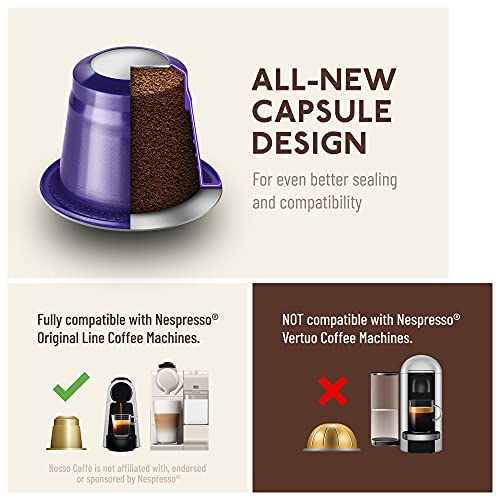 Rosso Coffee Capsules For Nespresso Original Machine - 60 Gourme