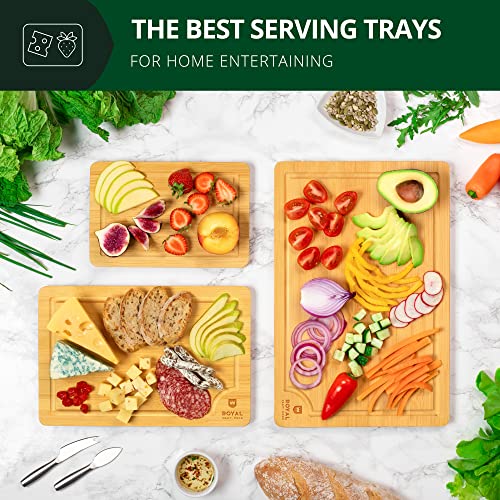 Wood Cutting Board Set - Bamboo Cutting Board With Juice Groove