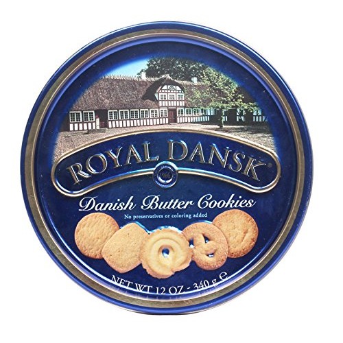 Royal Dansk Danish Butter Cookies, 12 Ounce Tins Pack Of 4