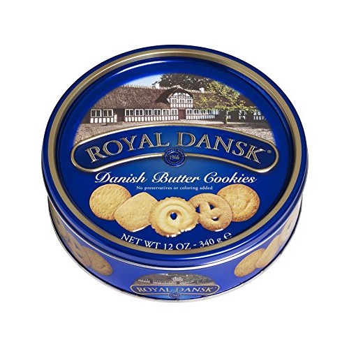 Royal Dansk Danish Butter Cookies, 12 Ounce Tins Pack Of 4