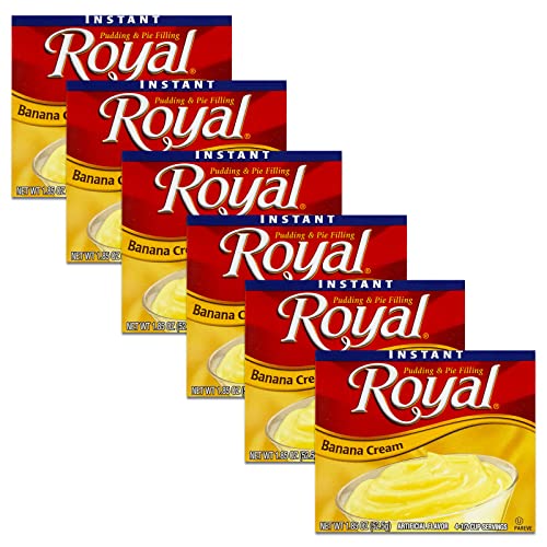 Royal Desserts Banana Cream Instant Pudding Bulk Pack - 6 Banana...