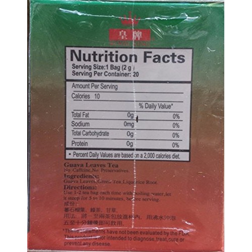 Royal King Natural Guava Leaves Herbal Tea 20 Tea Bags - 3 box...