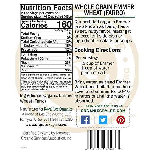 Royal Lee Organics By Standard Process Organic Emmer Grain 2Lbs
