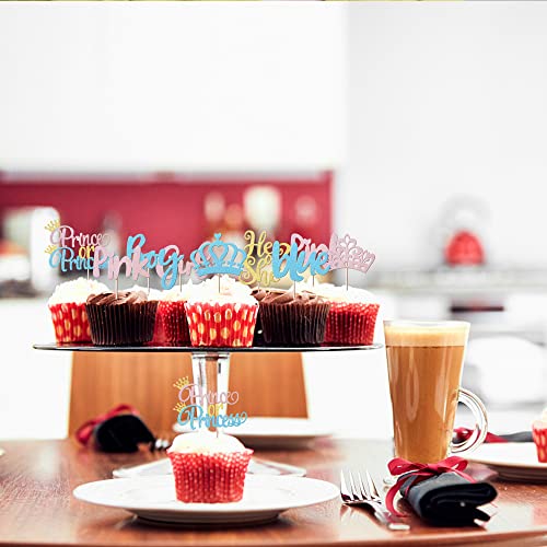 Rsstarxi 24 Pack Boy or Girl Cupcake Toppers Blue or Pink Cupcak...