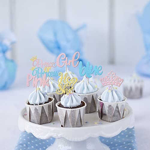 Rsstarxi 24 Pack Boy or Girl Cupcake Toppers Blue or Pink Cupcak...