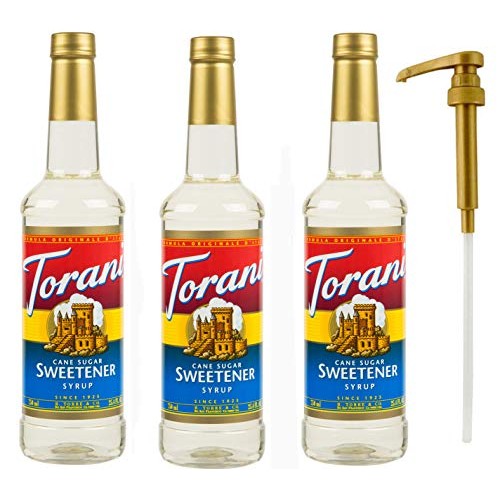 Torani Cane Sugar Sweetener Syrup, 25.4 Oz 3 Pack Plus One Syr