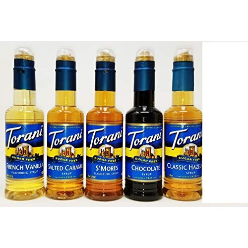 Torani Sf 375Ml 5 Pack Caramel, Chocolate, Smores, French Vanil