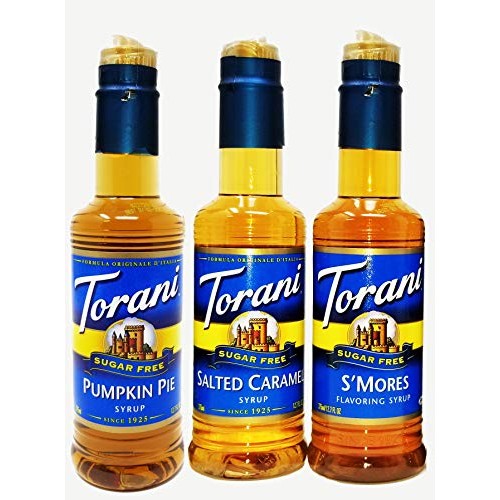 Torani Syrup Sugar Free 375ml 3 Pack Pumpkin Pie, Salted