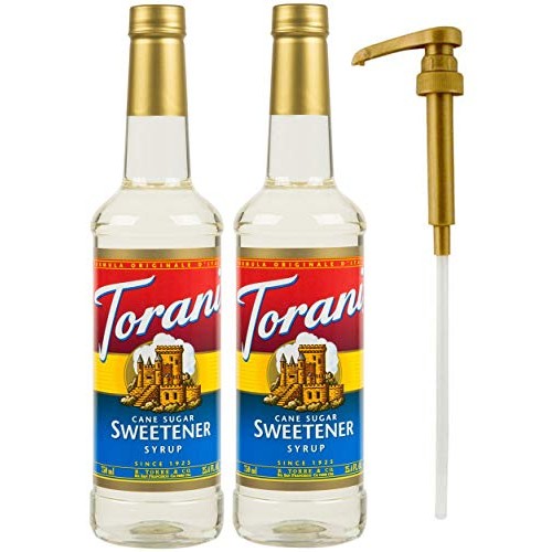 Torani Cane Sugar Sweetener Syrup Pack Of 2, 25.4 Oz Plus One Sy