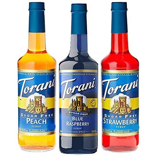 Torani Sugar Free Syrup Fruit Flavors 3 Pack, Blue Raspberry, Pe