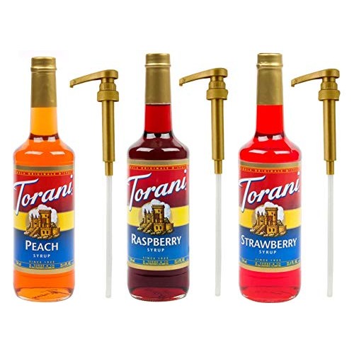 Torani Syrup Raspberry, Strawberry And Peach 25.4 Ounce 3 Pack