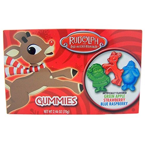 Rudolph The Red-Nosed Reindeer Christmas Candy Gummies, Great Ho...