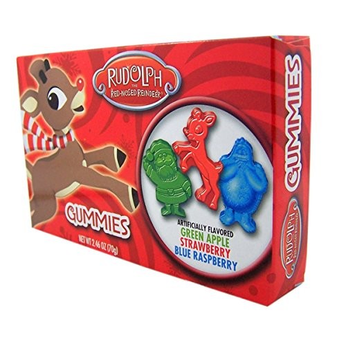 Rudolph The Red-Nosed Reindeer Christmas Candy Gummies, Great Ho...