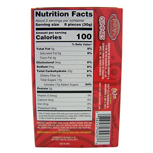 Rudolph The Red-Nosed Reindeer Christmas Candy Gummies, Great Ho...