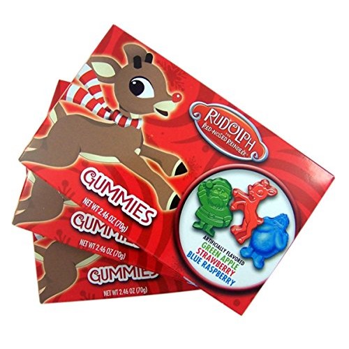 Rudolph The Red-Nosed Reindeer Christmas Candy Gummies, Great Ho...