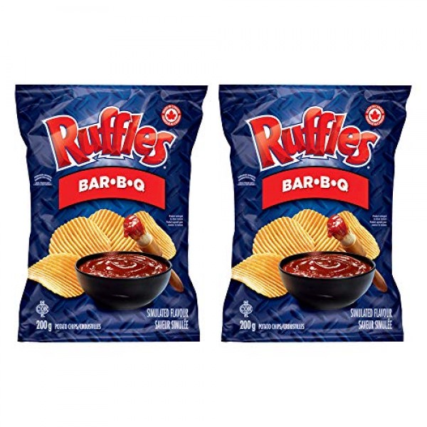 Ruffles Bar-B-Q Potato Chips 200g/7.05oz, 2-Pack {Imported from ...