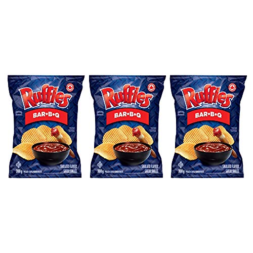 Ruffles Bar-B-Q Potato Chips 200G/7.05Oz, 3-Pack {Imported From