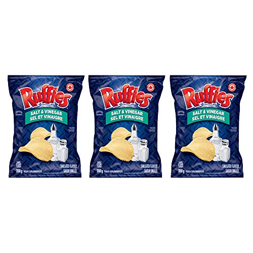Ruffles Salt &Amp; Vinegar Potato Chips 200G/7.05Oz, 3-Pack {Importe